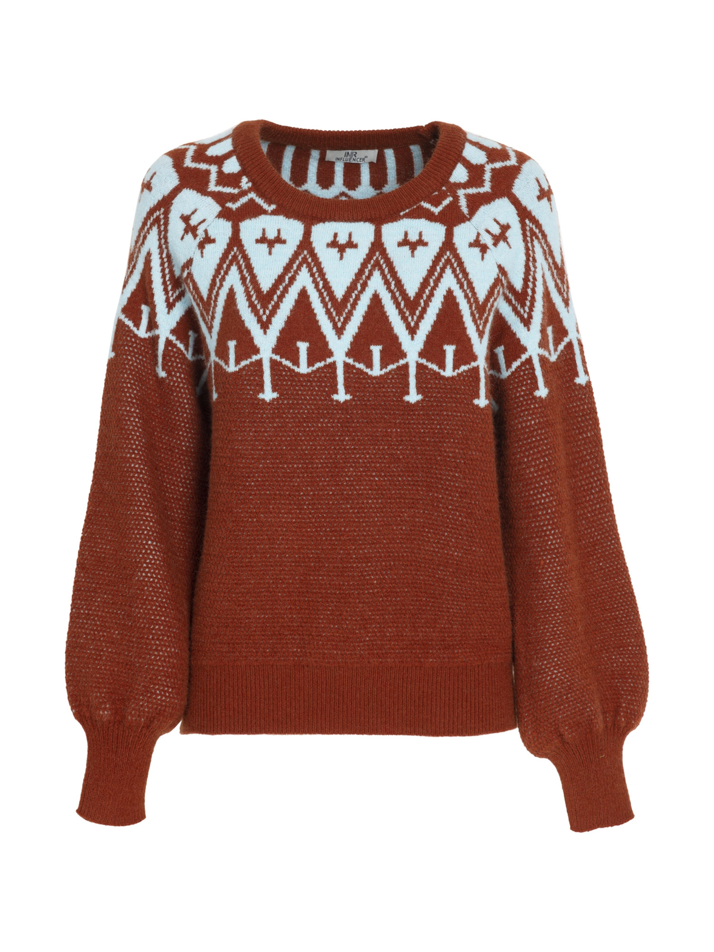 Influencer Пуловер в бежово: отпред