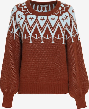 Influencer Pullover in Beige: Vorderseite