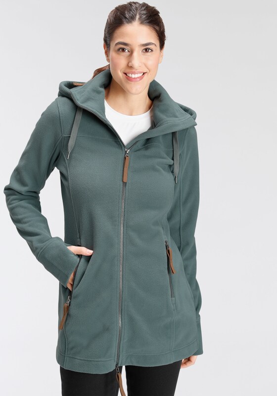 POLARINO Athletic Fleece Jacket in Dusty Blue
