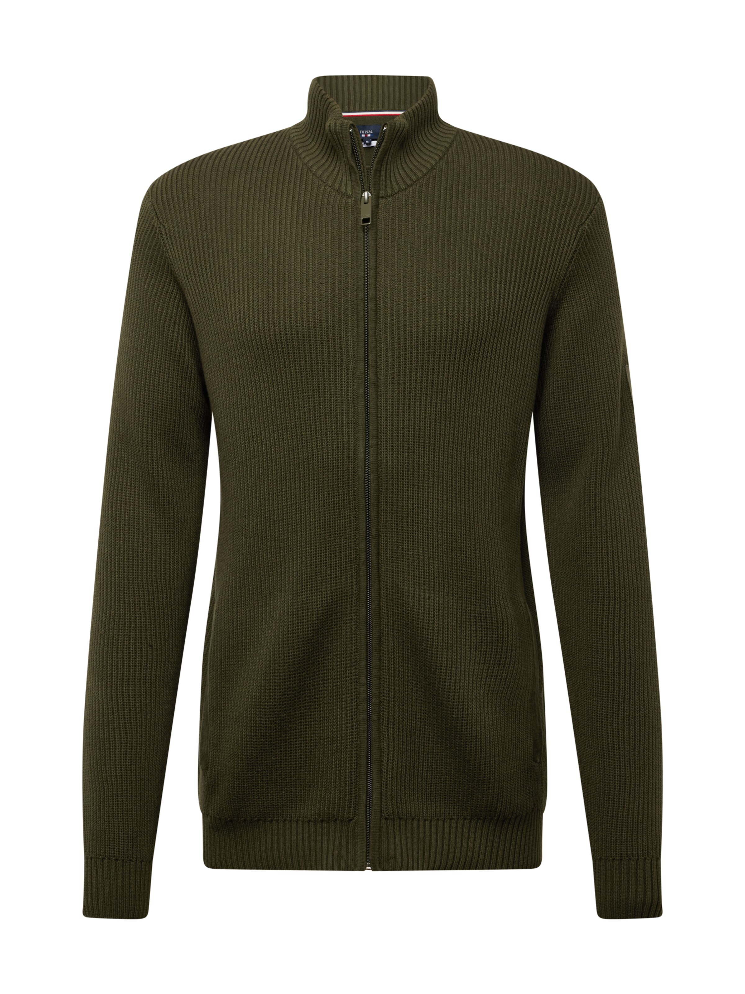 FQ1924 Strickjacke 'Kyle' in Grün: Vorderseite