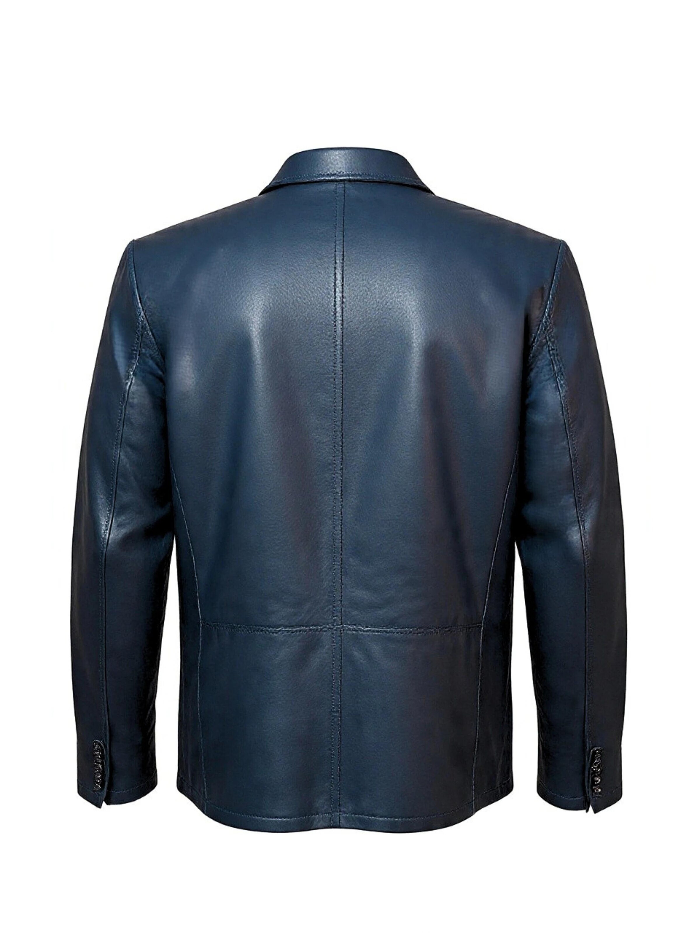 Be  Noble Regular fit Blazer 'Leder-Sakko im Edel-Business Style' in Blue