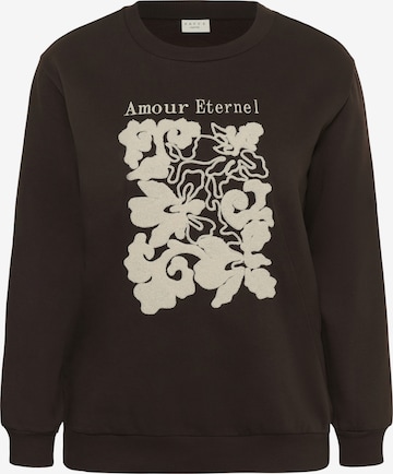 KAFFE CURVE Sweatshirt 'KCroselda' i brun: forside