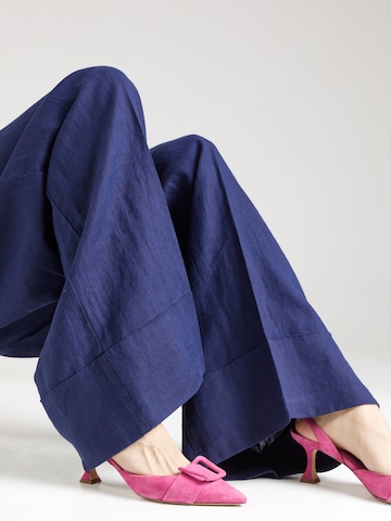 Wide Leg Pantalon à plis UNITED COLORS OF BENETTON en bleu