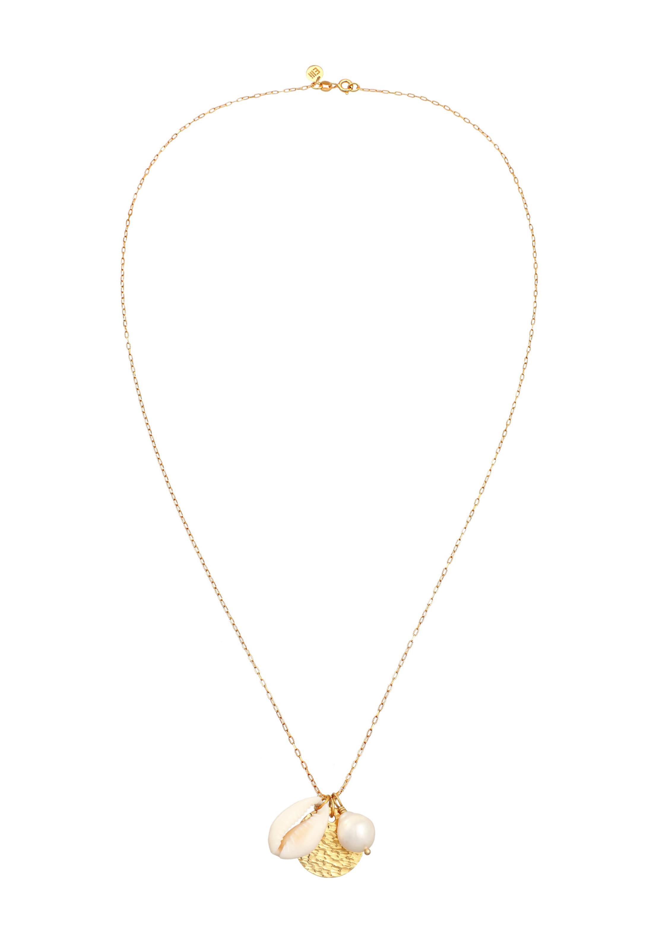 ELLI PREMIUM Kette in gold / perlweiß, Produktansicht