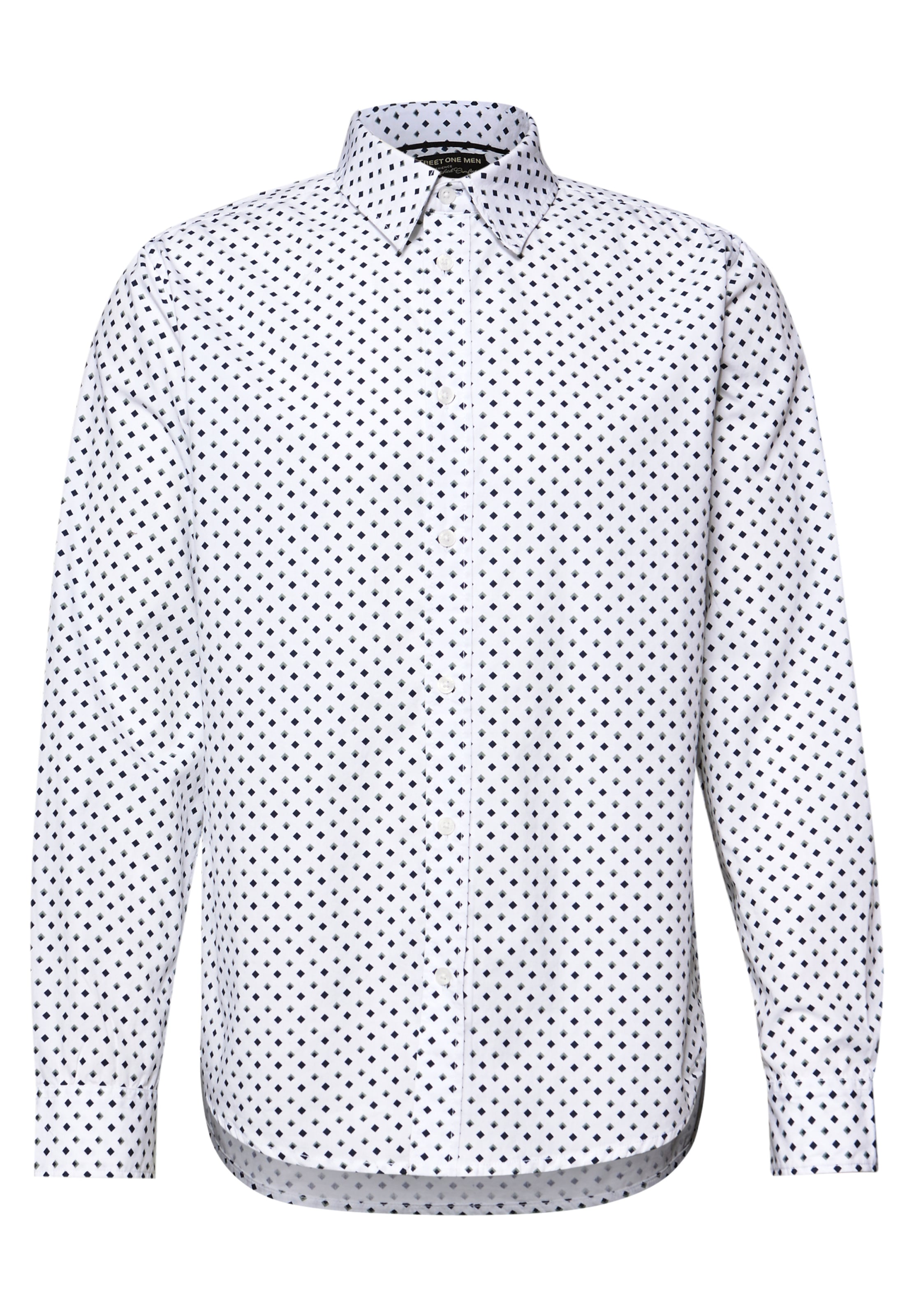 Street One MEN Comfort fit Button Up Shirt in White: front