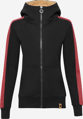 Fli Papigu Zip-Up Hoodie 'Sprich!' in Black: front