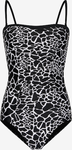 Bandeau Maillot de bain modelant Pastunette en noir : devant