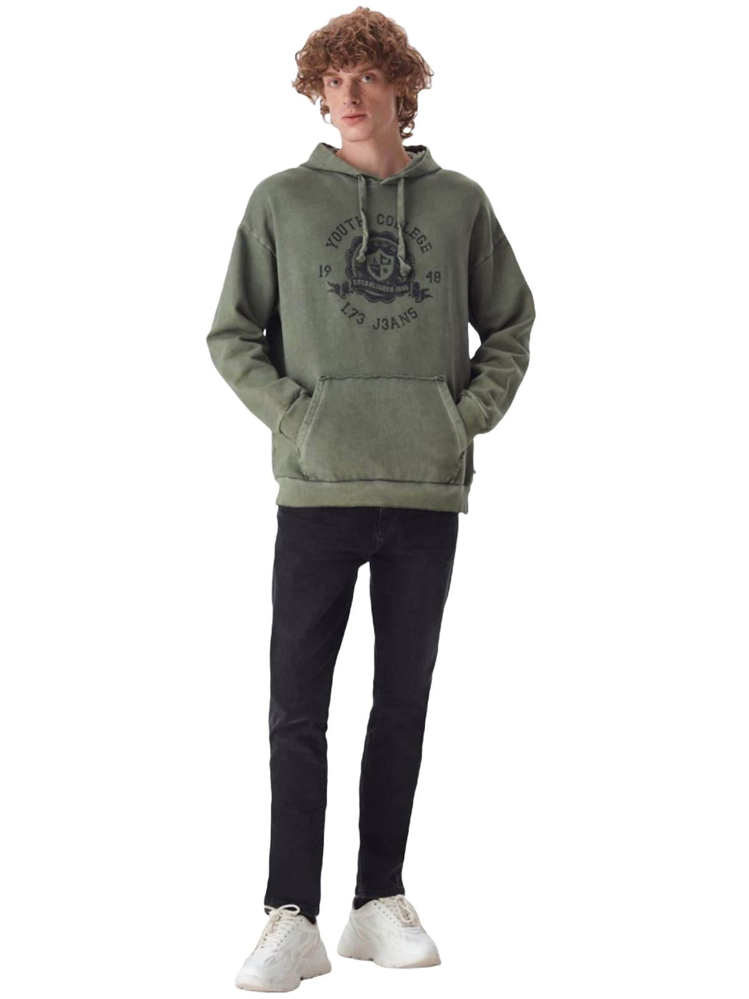 LTB Jeans - Sudadera 'LTB Jeans Herren-Sweatshirt mit Print' en verde