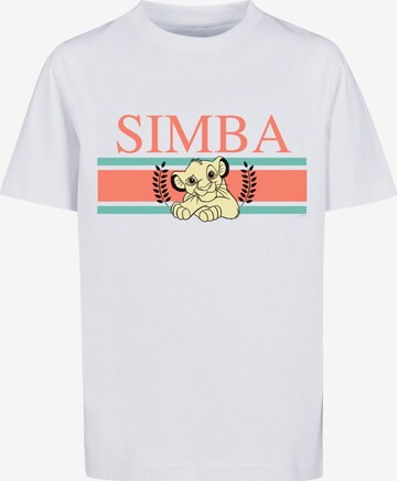 T-Shirt 'Disney König der Löwen Simba' F4NT4STIC en blanc : devant