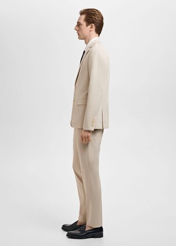 MANGO MAN Regular Pleated Pants 'Paris' in Beige