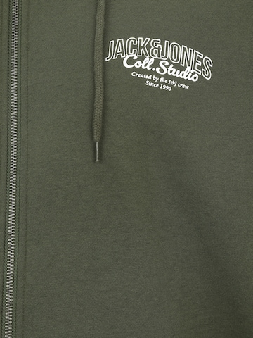 JACK & JONES Sweat jacket 'JJMAKOTO' in Green