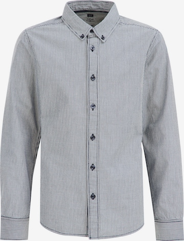 WE Fashion Regular fit Button up shirt in Grey: front