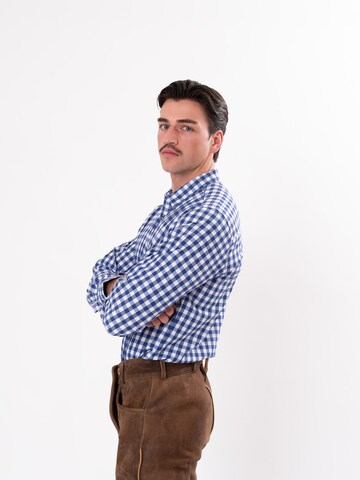 HerzSticht Traditional shirt 'Hochries' in Blue