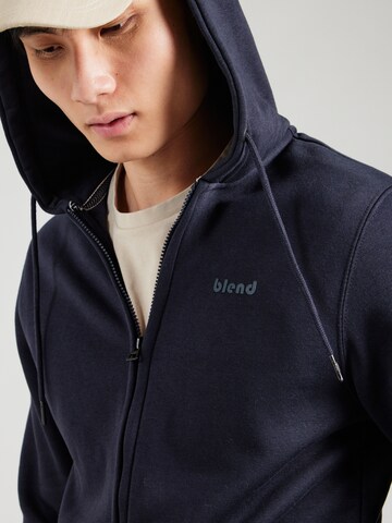 BLEND Zip-Up Hoodie 'Downton' in Blue