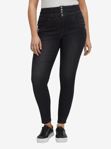 SHEEGO Skinny Jeans 'Anne' in Black: front