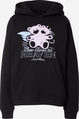 LOCAL HEROESSweater majica 'RETURN TO HEAVEN OFF' - crna boja: prednji dio