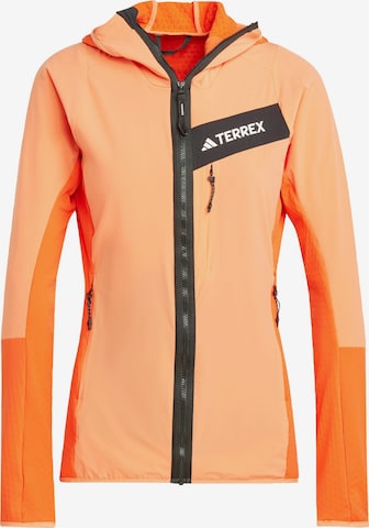 ADIDAS TERREX Funktionsfleecejacke 'Techrock' in Orange: predná strana