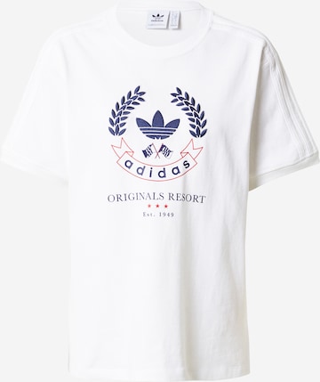 ADIDAS ORIGINALS Tričko 'With Crest Graphic' – bílá: přední strana