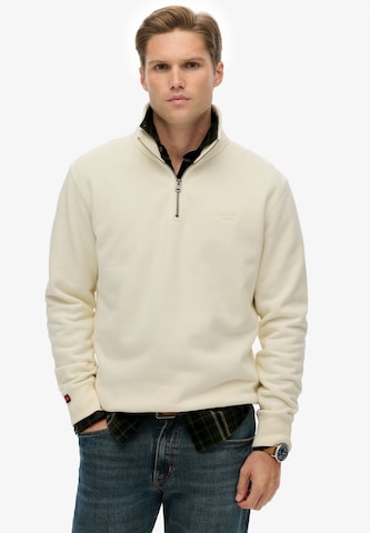 Sweat-shirt 'Essential' Superdry en blanc : devant