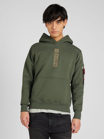 ALPHA INDUSTRIES Sweatshirt in Green: front