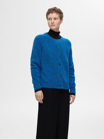 Cardigan 'SLFLULU' SELECTED FEMME en bleu : devant