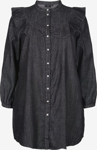 Zizzi Košilové šaty 'KAROLINE' – černá: přední strana