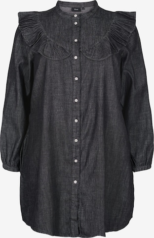 Zizzi Shirt Dress 'KAROLINE' in Black: front