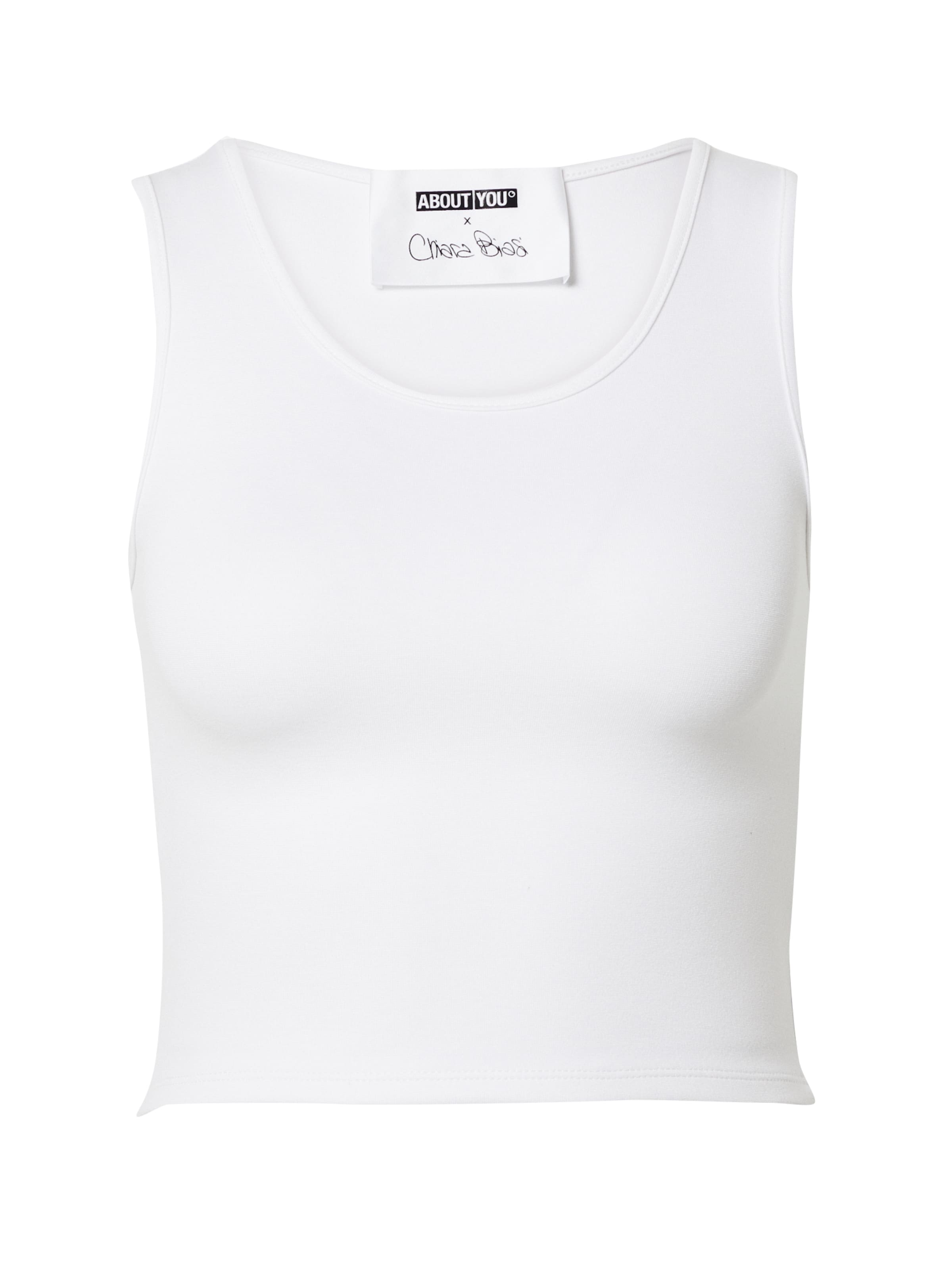 ABOUT YOU x Chiara Biasi Haut 'May' en blanc, Vue avec produit