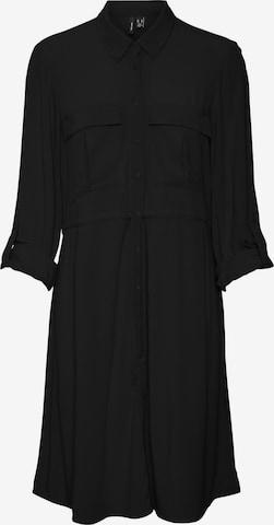 VERO MODA - Vestido camisero en negro: frente