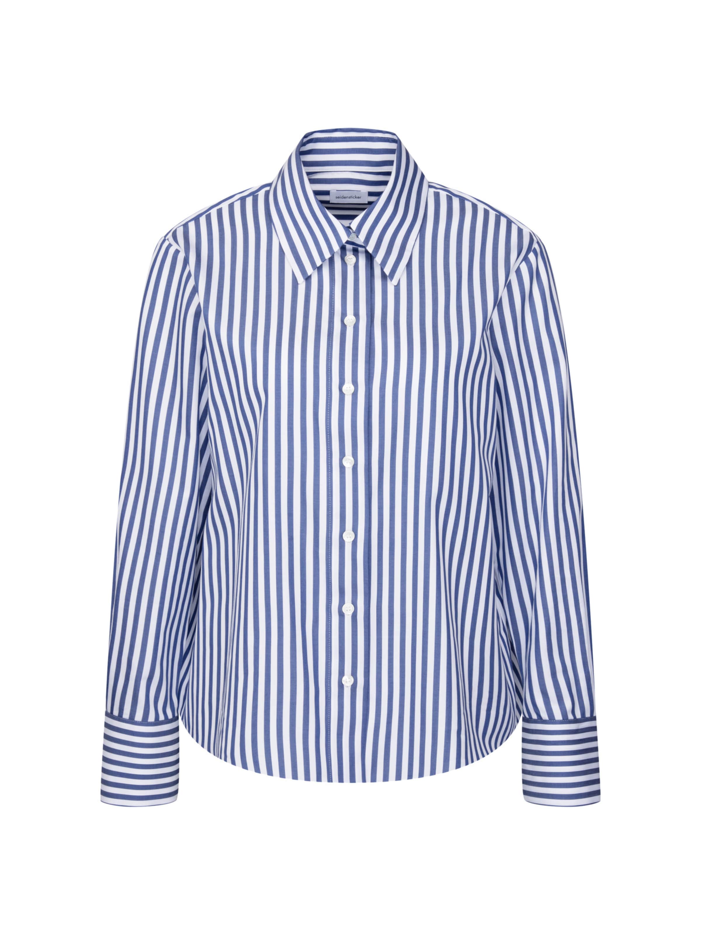 SEIDENSTICKER Blouse 'Schwarze Rose' in Navy / White, Item view