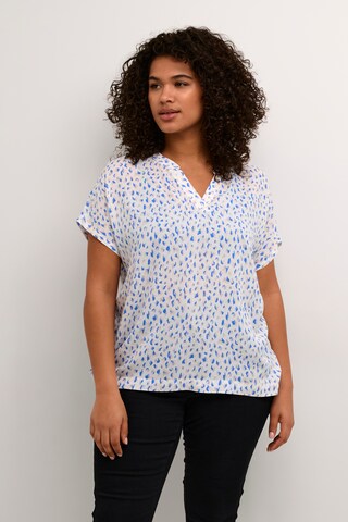 KAFFE CURVE Bluse 'Canny' in Blau: predná strana