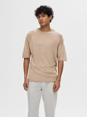 Pull-over 'COMO' SELECTED HOMME en beige : devant