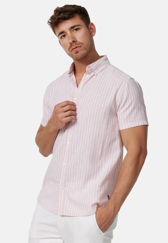 INDICODE JEANS Regular fit Button Up Shirt ' Bravida ' in Pink: front