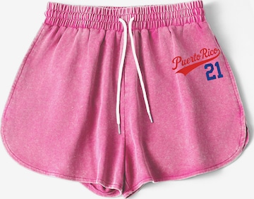 Loosefit Pantalon 'Lounge Beach Vacation' GORHEY en rose : devant