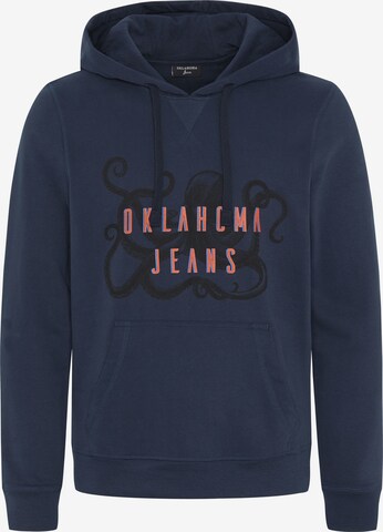 Oklahoma Jeans Kapuzensweatshirt ' aus Baumwollmix mit Motiv ' in Blau: predná strana