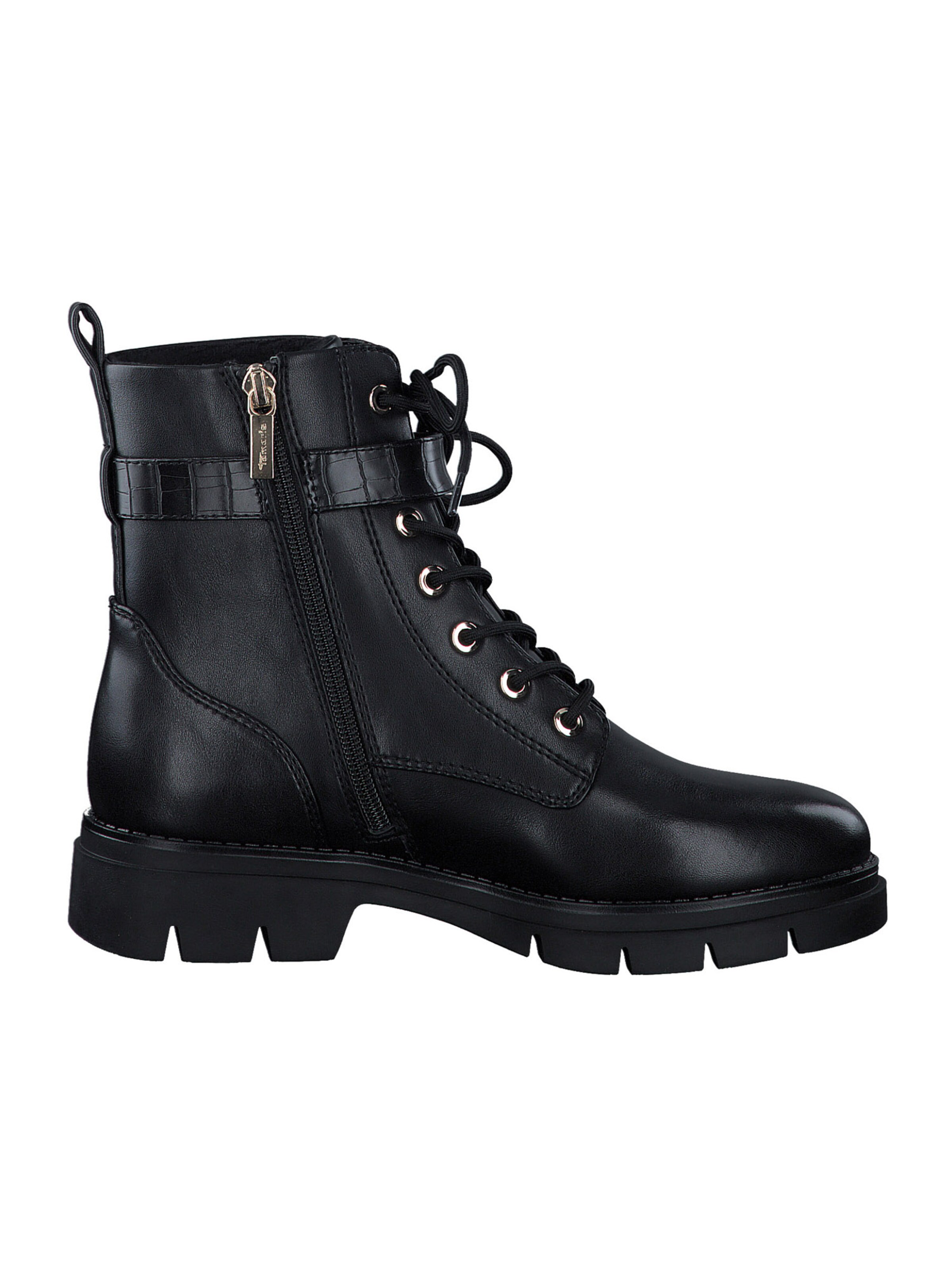 Tamaris Lace-Up Ankle Boots in Black