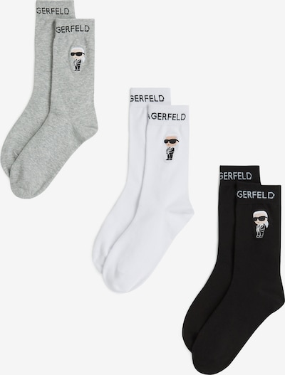 Kojinės iš Karl Lagerfeld, spalva – kūno spalva / margai pilka / juoda / balta, Prekių apžvalga