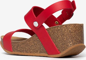 Bayton Sandalen met riem 'Selene' in Rood