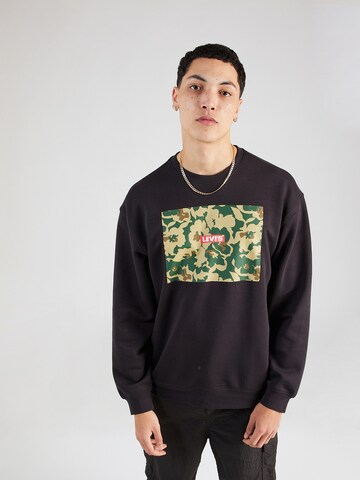 LEVI'S ® Sweatshirt 'Relaxd Graphic Crew' in Black: front