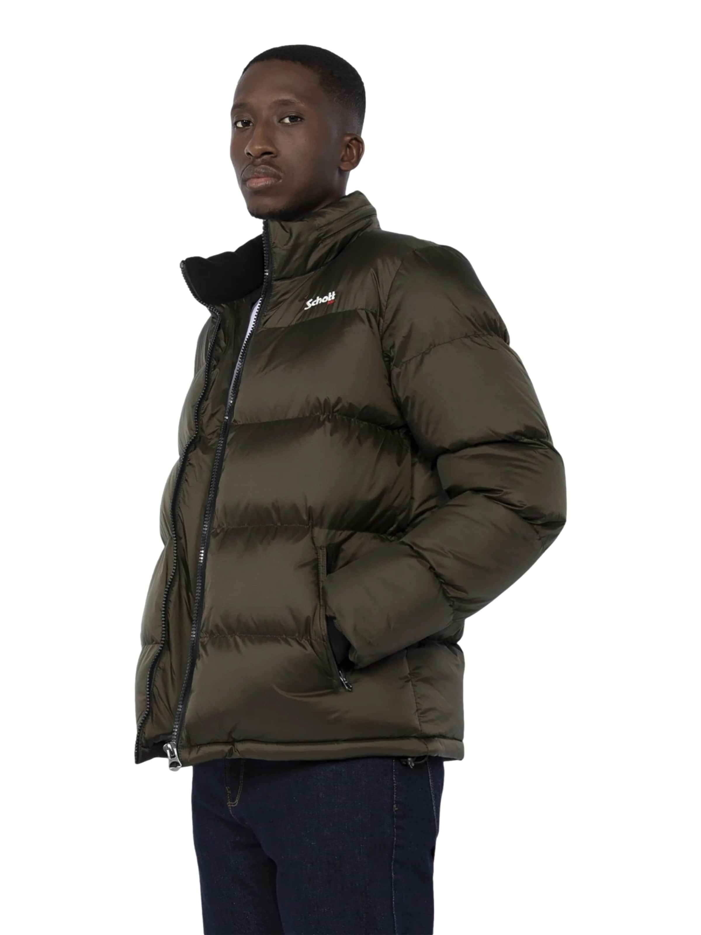 Schott NYC Between-Season Jacket 'Idaho' in Green: front