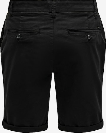 Regular Pantalon chino 'Peter' Only & Sons en noir