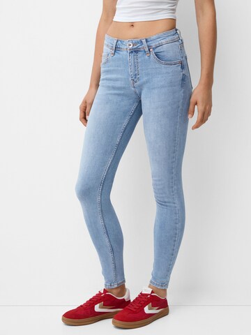 Bershka Skinny Džínsy - Modrá: predná strana