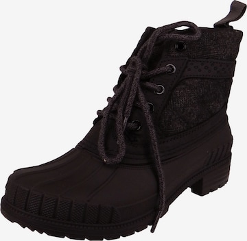 Kamik Lace-Up Ankle Boots in Black: front