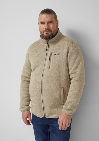 s.Oliver Fleece jacket in Beige: front