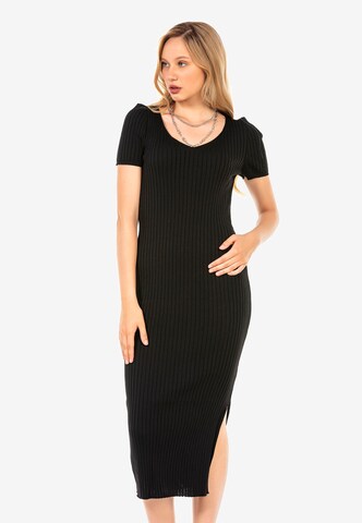 CIPO & BAXX Strickkleid in Schwarz: predná strana