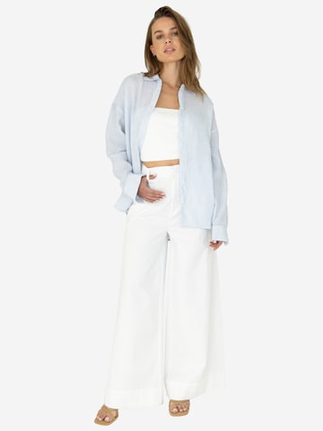 MSCW Wide Leg Hose 'Grazy'‌ in Weiß: Vorderseite