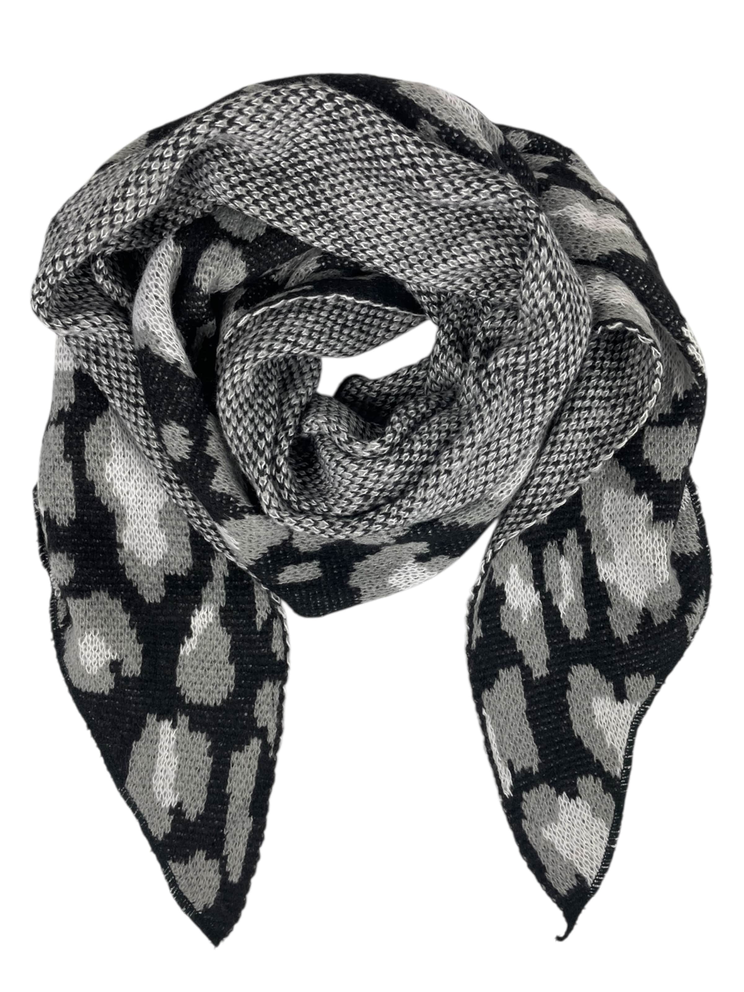 Écharpe 'Leopard' Kumixi en noir : devant