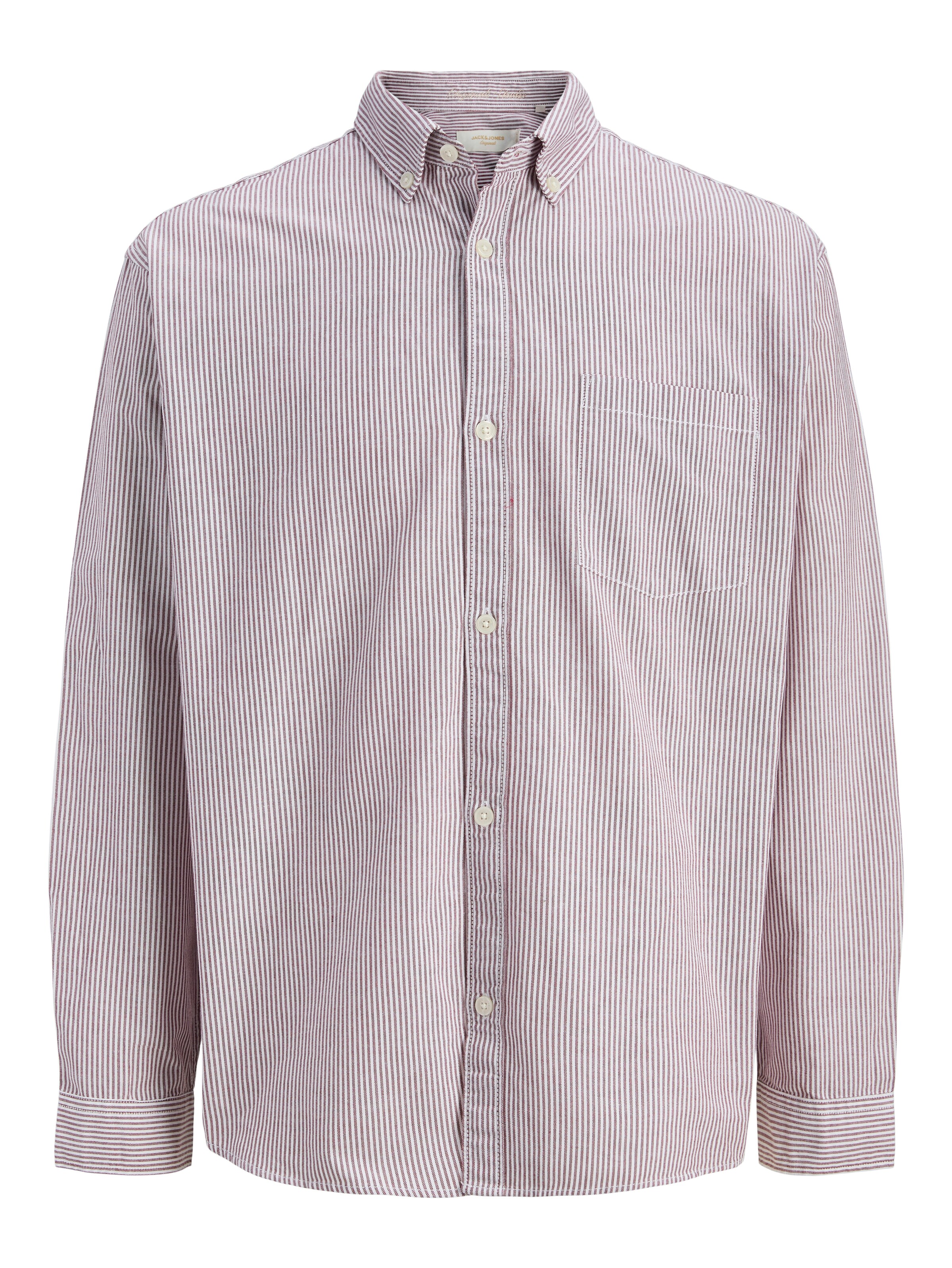 JACK & JONES Button Up Shirt in XS in Mauve / White, Item view