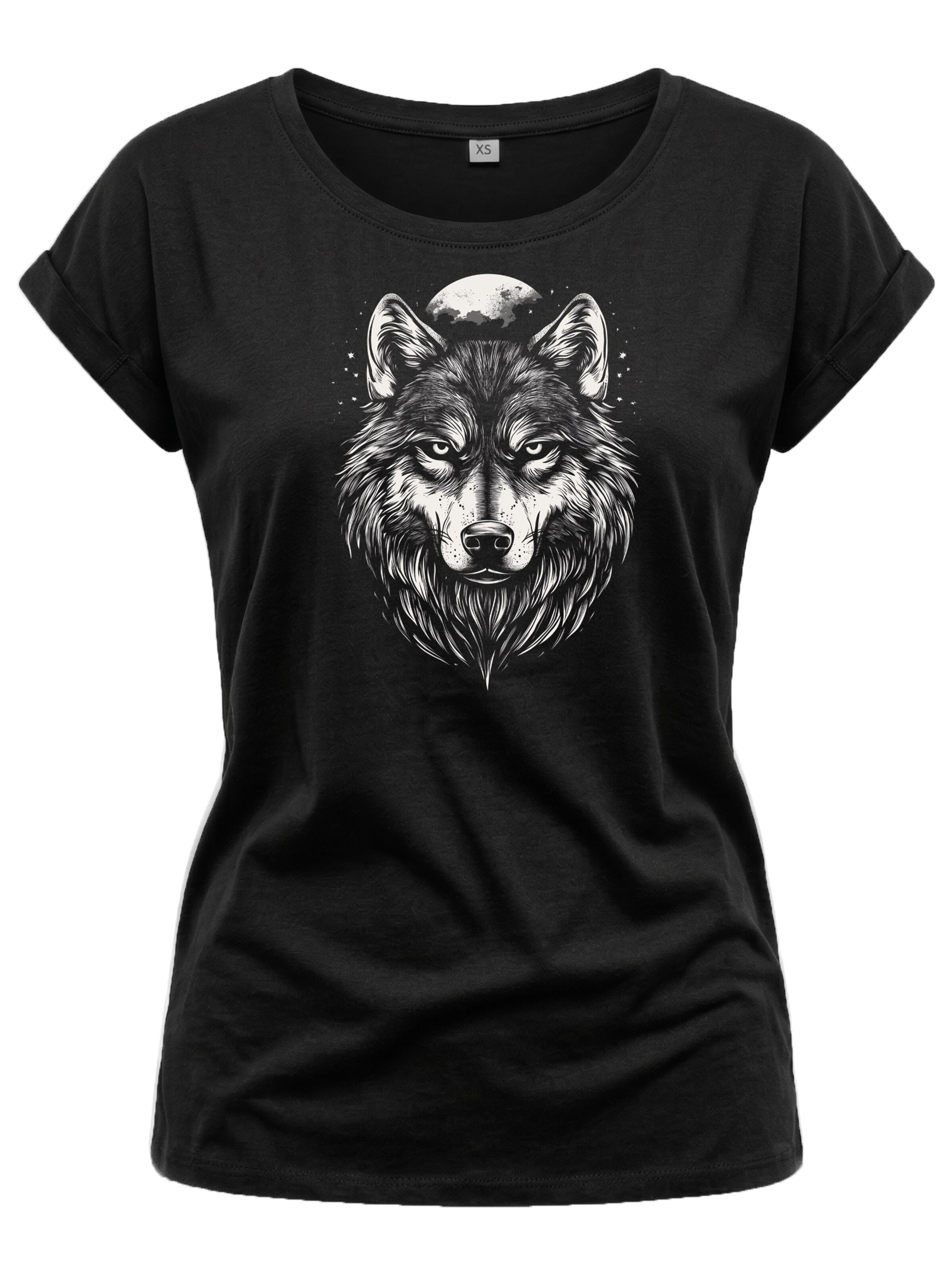 MAKAYA Shirt 'Wolf' in Black: front