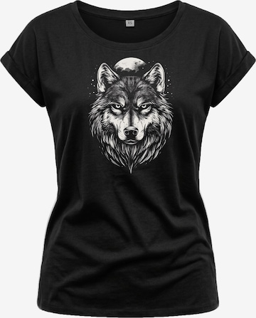 MAKAYA Shirt 'Wolf' in Black: front